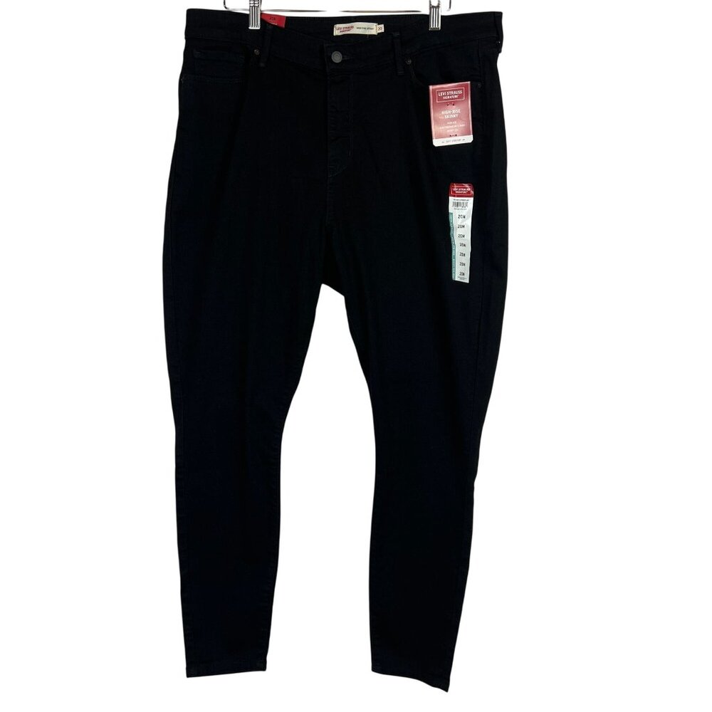 Levi Strauss Signature High-Rise Skinny Jeans Size 20M Black Denim Stretch Cotto